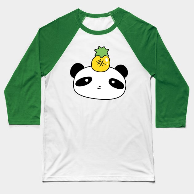 Pineapple Panda Face Baseball T-Shirt by saradaboru